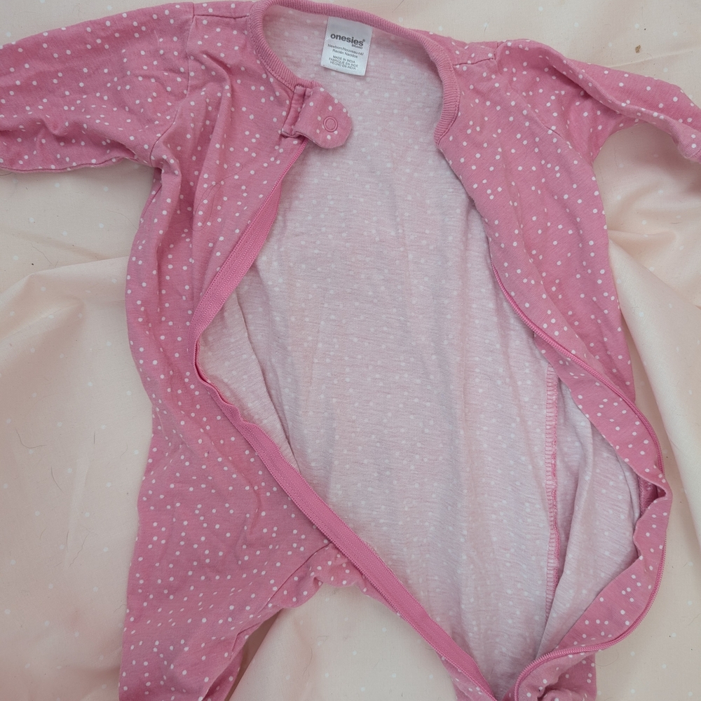 Pink Polka Dot Baby Onesie